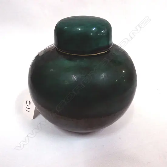 CHINESE LIDDED GINGER JAP w LUSTROUS GREEN GLAZE