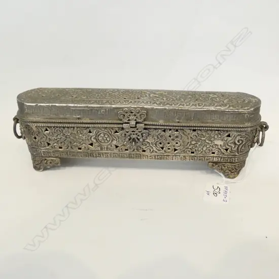 OLD CHINESE TIBETAN BUDDHIST METAL BOX