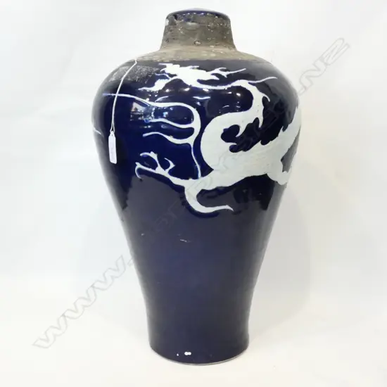 LGE BLUE CHINESE VASE H. 450MM