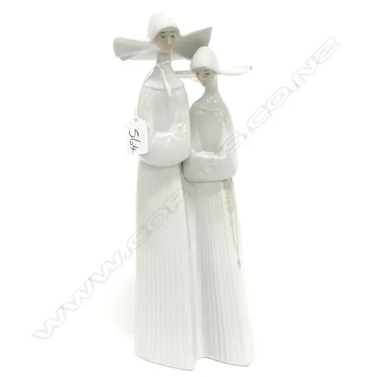 LLADRO 2 NUNS FIGURE H. 330MM