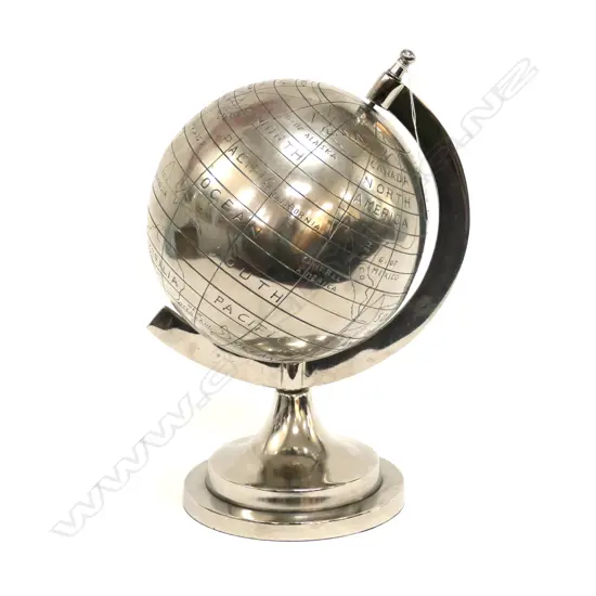 SILVER PLATE SPINNING GLOBE H.330mm