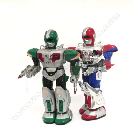 2 VINTAGE ROBOTS, APPROX 420mm TALL