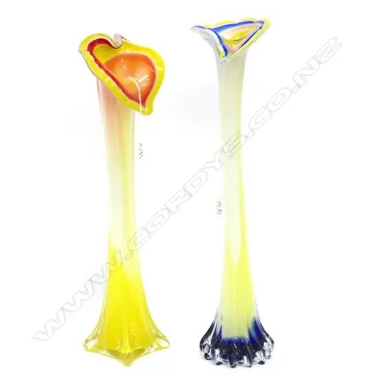 2 ART GLASS VASES H. 400MM