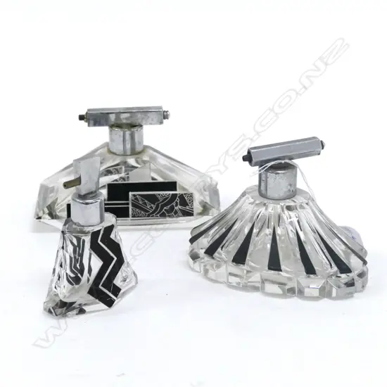 3 ART DECO PERFUME BOTTLES SOME FAULTS