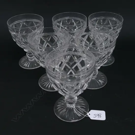 SET OF 6 STUART CRYSTAL GOBLETS