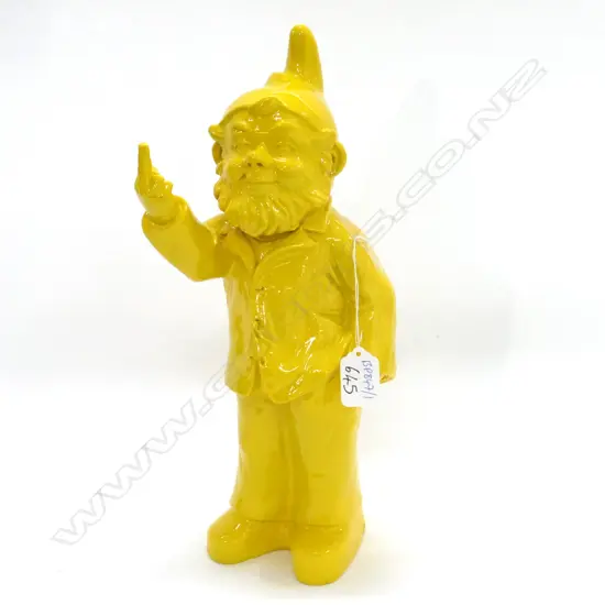 YELLOW RESIN GNOME, AFTER OTTMAR HÖRL, H. 370MM