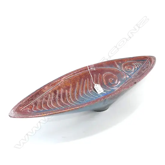 A NEW ZEALAND POTTERY WAKA BOWL 550MM