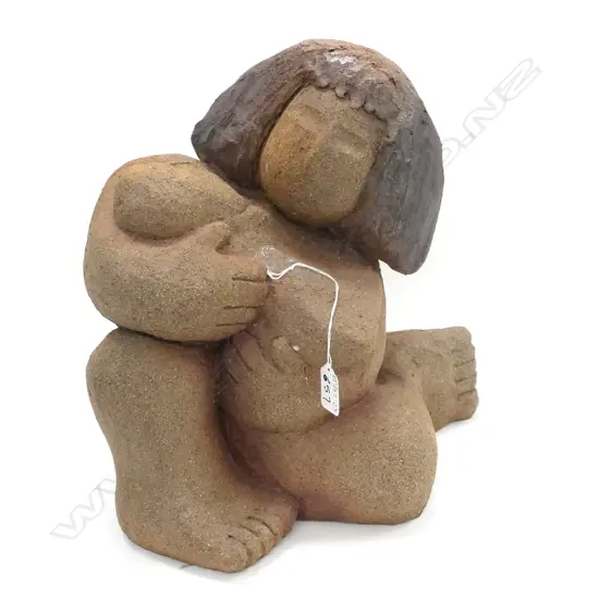 A NEW ZEALAND STUDIO POTTERY SCULPTURE BY YI-MING LIN (CALVIN) CALLED “KOALA GIRLS”