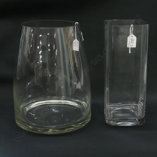 2 LARGE GLASS VASES H. 300MM