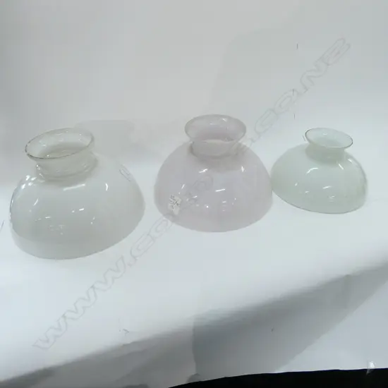3 MILK GLASS SHADES D 270 MM