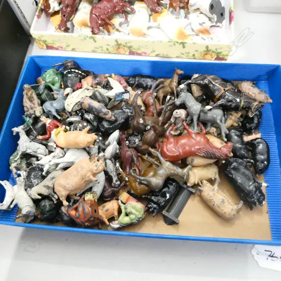 COLLECTION OF SMALL SCALE LEAD FARM ANIMALS; DUCKS, HORSES, ETC; J. HILL & CO, ETC