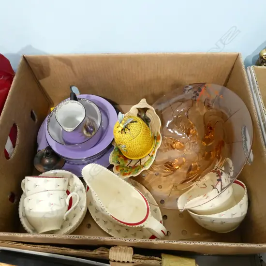 LOT ASSORTED CHINA PLUS GLASS DISH