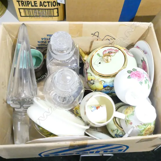 BOX LOT ASST. CHINA INCL; BUNNYKINS, TRIOS ETC