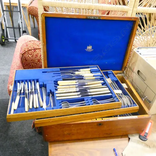 LARGE CANTEEN OF CUTLERY NOT COMPLETE WITH ADDITIONAL ITEMS