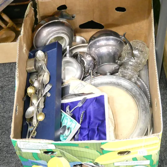 LOT ASST EP TEA SET/TRAYS/ CUTLERY ETC