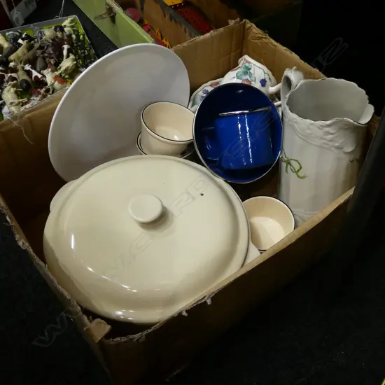 BOX OF ASSORTED CHINA