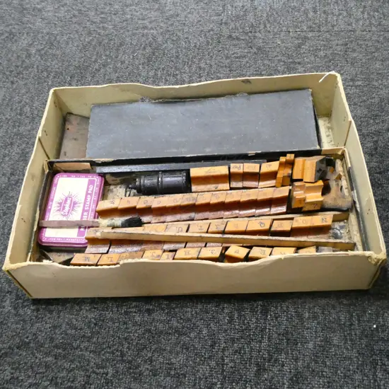 BOX LOT VINTAGE PRINTING STAMPS