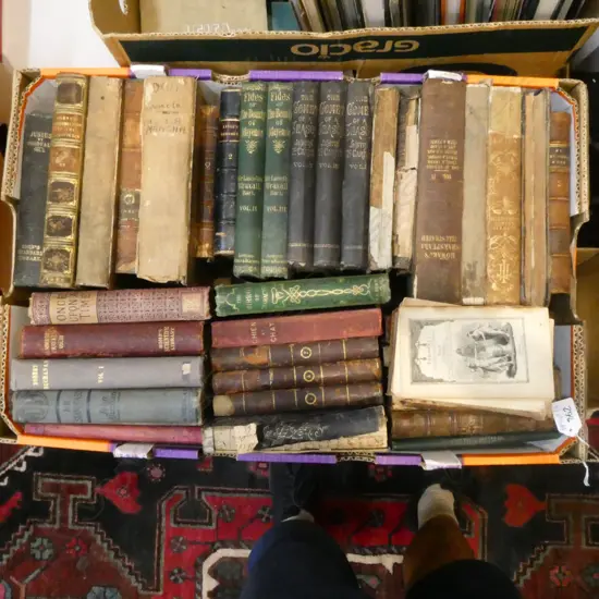BOX LOT ANTIQUE BOOKS