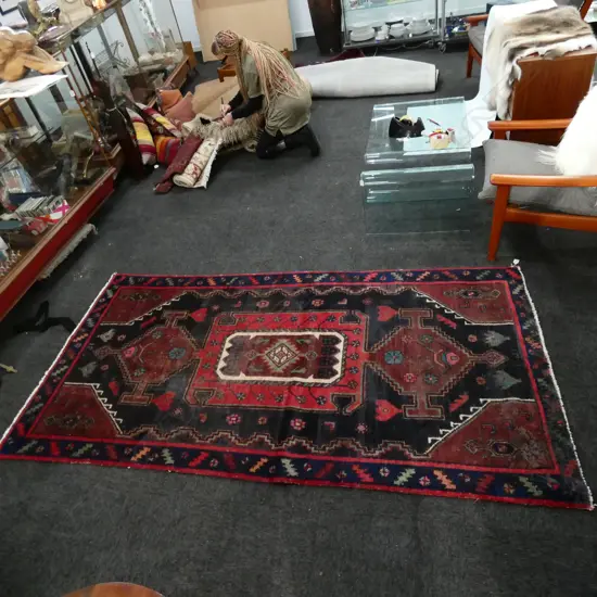 HAND KNOTTED WOOL PILE RUG 1250 X 2420MM AF WORN
