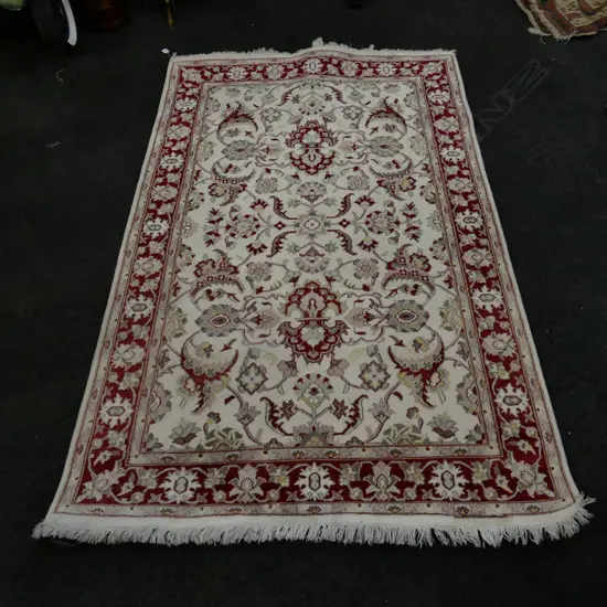 AFGHAN H/KNOTTED CHOBI RUG CARAMEL & DARK BRICK RED