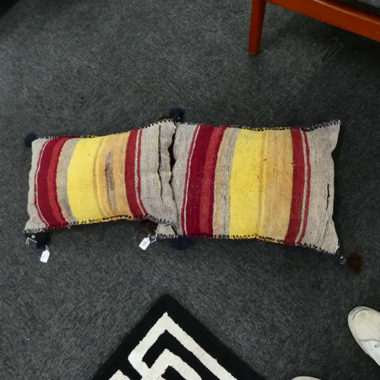 PR TRIBAL PERSIAN KELIM COVERED CUSHIONS GEOMETRIC