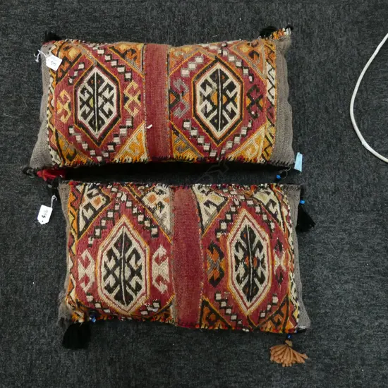 PR TRIBAL PERSIAN KELIM COVERED CUSHIONS GEOMETRIC