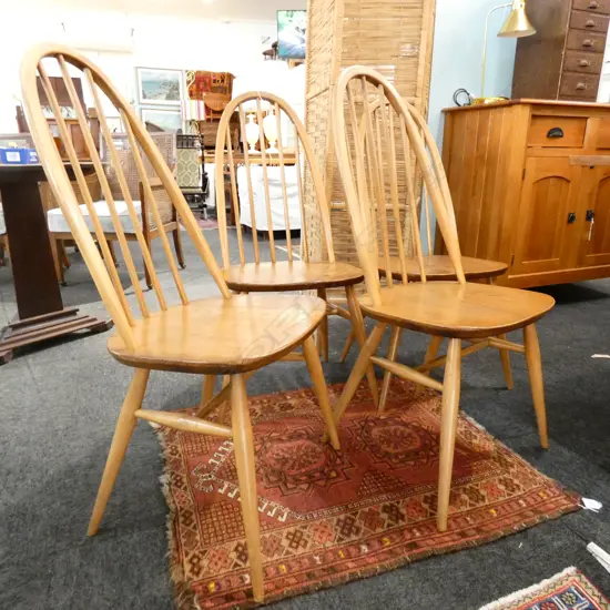 SET 4 ERCOL QUAKER CHAIRS