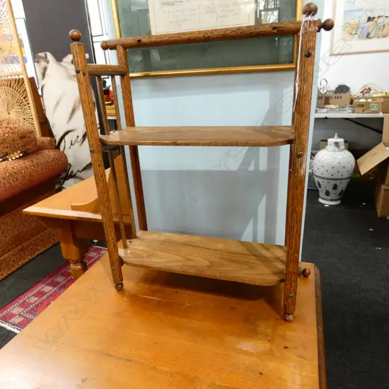 ARTS & CRAFTS TIMBER WALL HANGING UNIT  H. 500MM