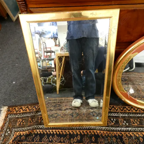 GILT FRAMED RECTANGULAR MIRROR H 770 MM