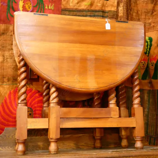 DROP LEAF BARLEY TWIST TABLE H. 720 W. 730MM