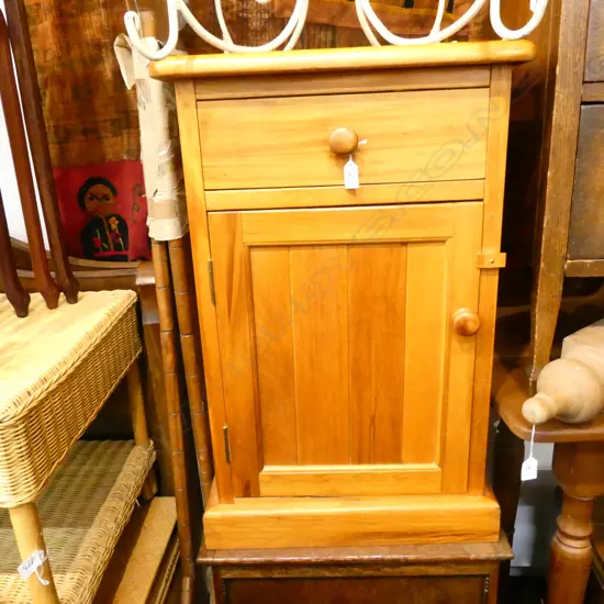 MODERN RIMU BEDSIDE CABINET H. 760MM