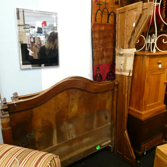 PAIR FRENCH WALNUT BEDENDS AND SIDE RAILS