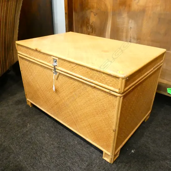 WOVEN CANE BLANKET BOX H. 510MM W. 815MM
