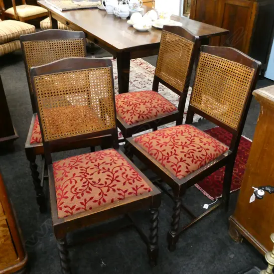 SET OF 4 BARLEY TWIST DINING CHAIRS