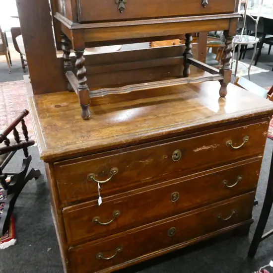 19THC PAINTED CHEST DRAWERS - PAINT FINISH 1110 X 645 X 845mm