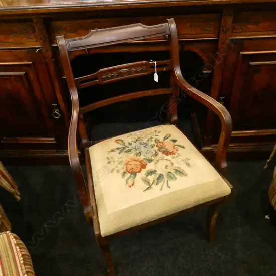 REGENCY STYLE NEEDLEWORK CHAIR