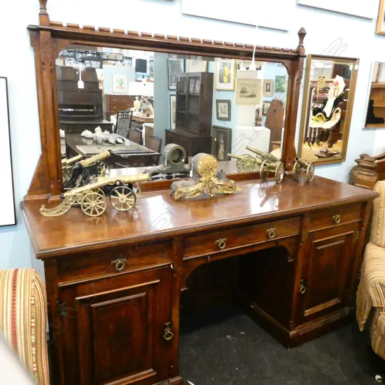 OAK LATE 19THC MIRROR BACK SIDEBOARD L. 2M