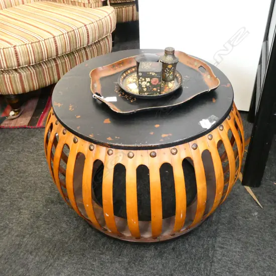 CIRCULAR WOODEN SIDE TABLE 630MM DIA
