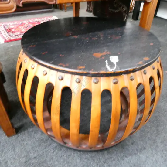 CIRCULAR WOODEN SIDE TABLE 630MM DIA