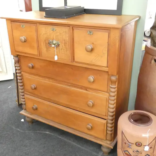 6 DRAWER KAURI COLONIAL SCOTCH CHEST 1110MM W 1210MM H