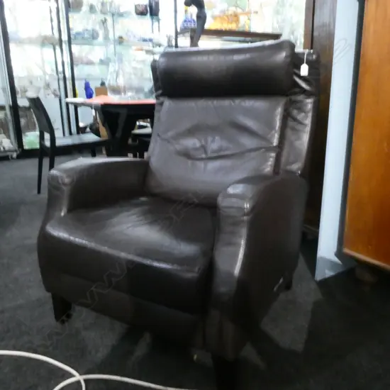 KOVACS RECLINING BROWN LEATHER CHAIR