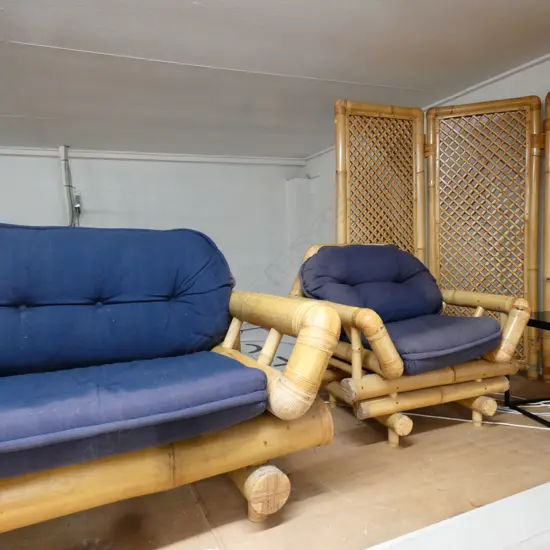 BAMBOO COUCH L. 1400MM & CHAIR