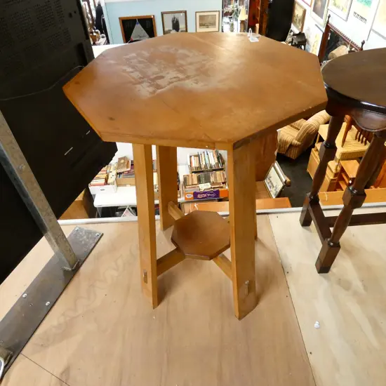 RIMU OCTAGONAL TABLE TOP REQ. REFINISH H. 830MM 580MM DIA