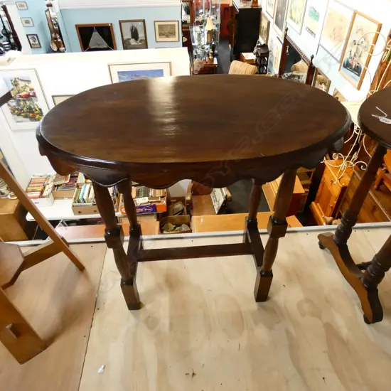 ANGLO-INDIAN OVAL SIDE TABLE W 820 MM