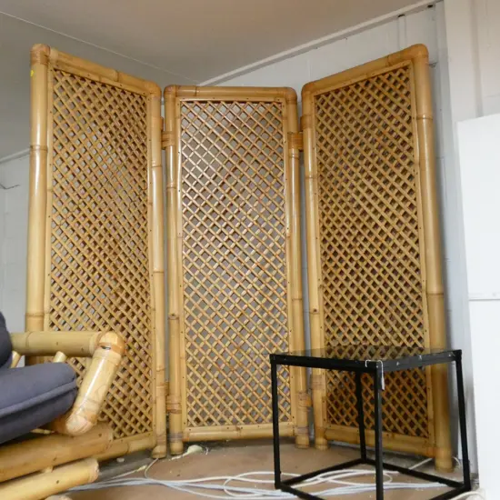 3 PANEL CANE SCREEN LATTICE DESIGN H. 1600MM