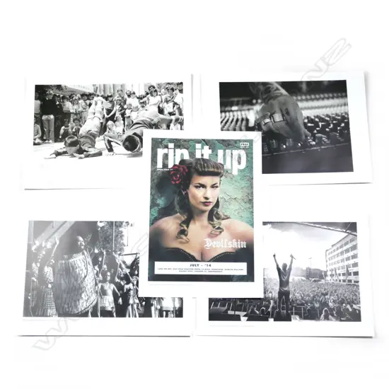5 UNFRAMED AK MUSEUM VOLUME EXHIBITION RIP IT UP COVER + REPRODUCTION PHOTOS 600 X 420 MM
