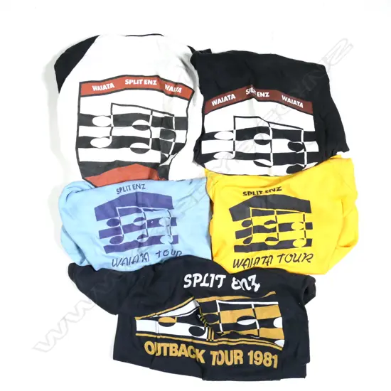 5 ASST SPLIT ENZ WAIATA TEE SHIRTS VARIOUS SIZES
