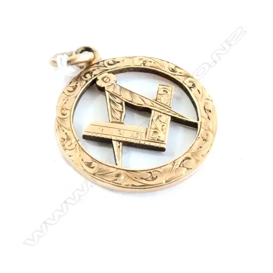 15ct GOLD MASONIC FOB 5.36gm