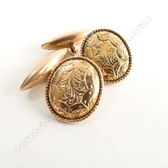 PAIR 9CT GOLD CUFFLINKS 5.51gm