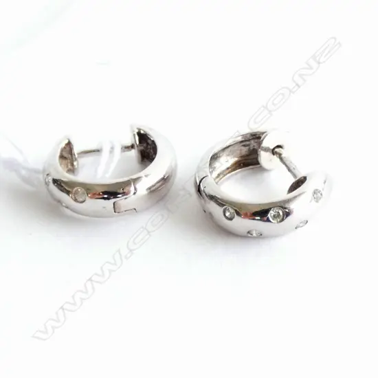 PR 9CT W/GOLD 10 DIAMOND EARRINGS INS $458